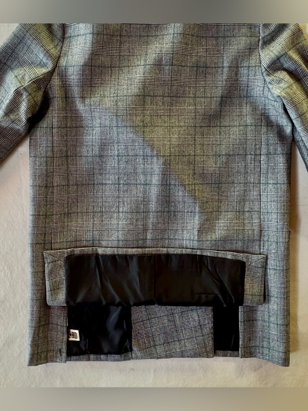 Madewell Caldwell Double Breasted Blazer Peaked Lapel Edition Suiting Glen Plaid - Picture 10 of 17